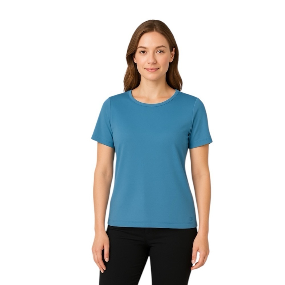 NWOT Betabrand Blue Boxy Short Sleeve Tee, Size XS